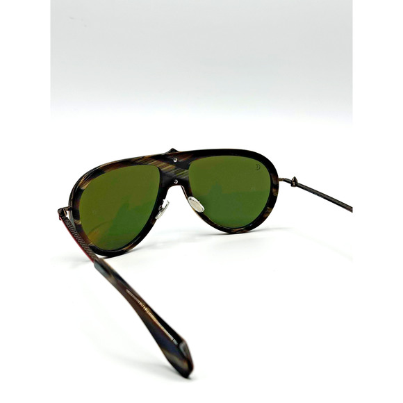 Louboutin Sunglasses Greggo LB0004 62N Brown Horn Aviator Frame Green Lens 61mm main image 6